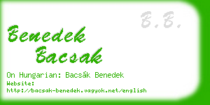 benedek bacsak business card